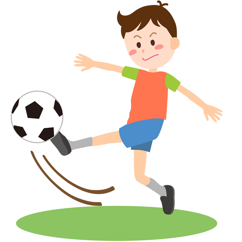 サッカーをしている男の子のイラスト | 園だより、おたよりで使えるかわいいイラストの無料素材集【イラストだより】