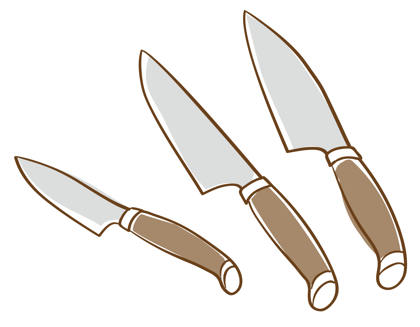 ナイフのイラスト（白フチあり）