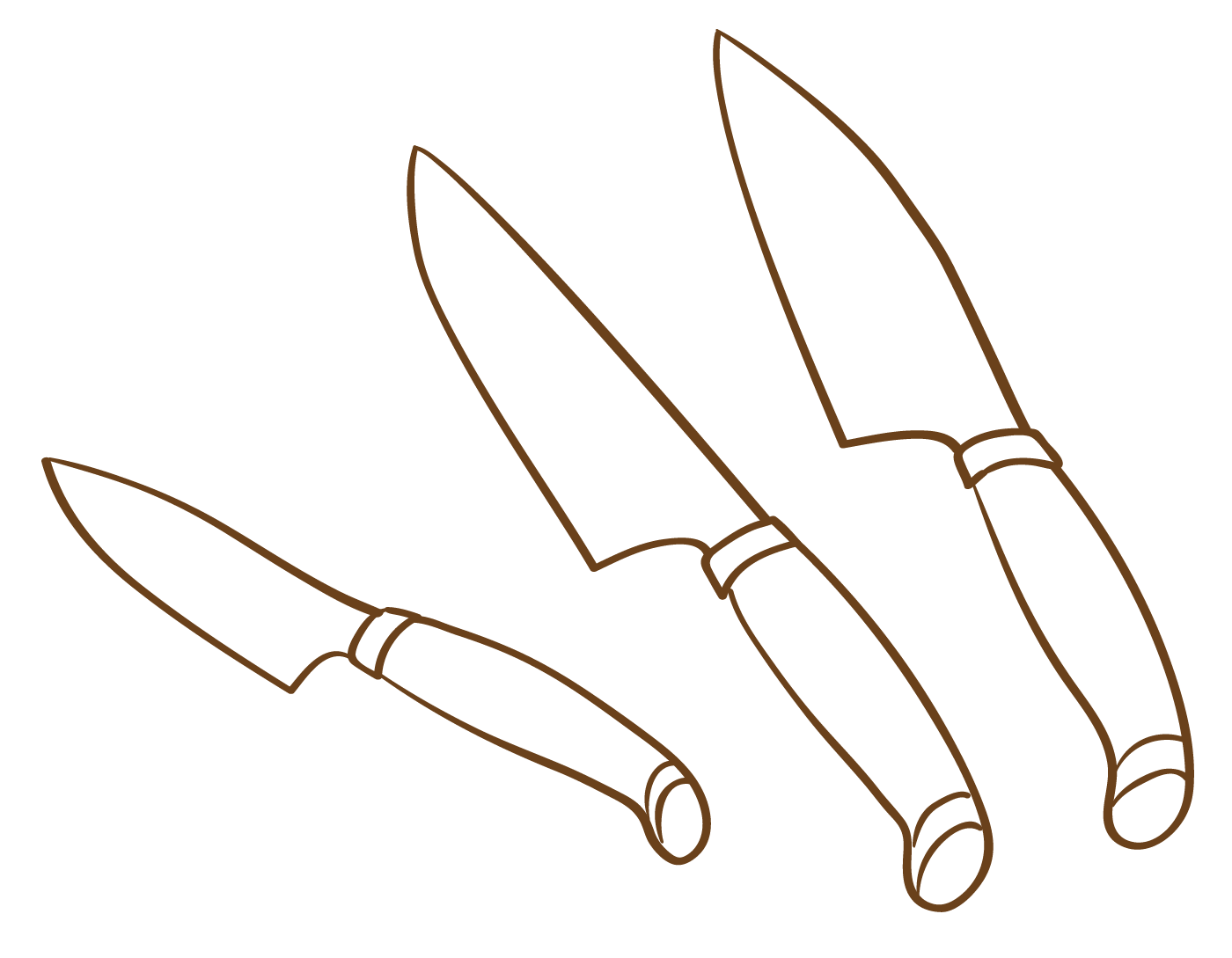 ナイフのイラスト（白黒）