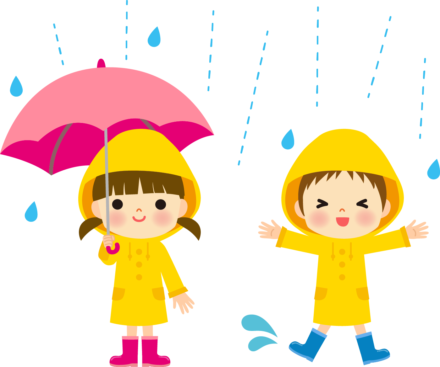 梅雨や雨の日の子供の服装イラスト 園だより おたより チラシで使えるかわいいイラストの無料素材集 イラストだより