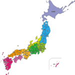 日本地図のイラスト（都道府県名入り）