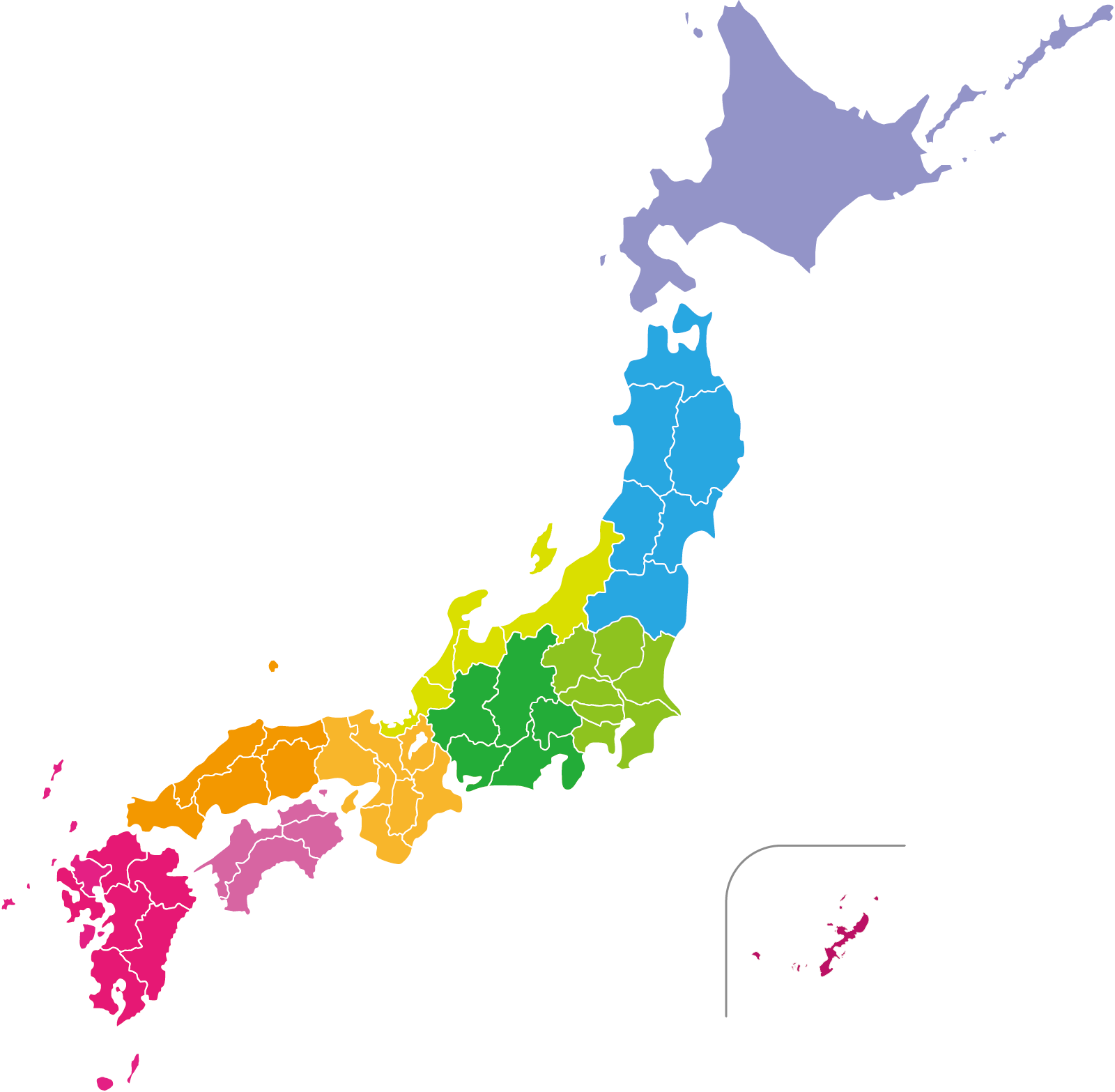 日本地図のイラスト 色分け 都道府県名記載 園だより おたよりで使えるかわいいイラストの無料素材集 イラストだより