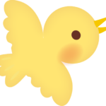 【動物】かわいい鳥のイラスト（黄色）
