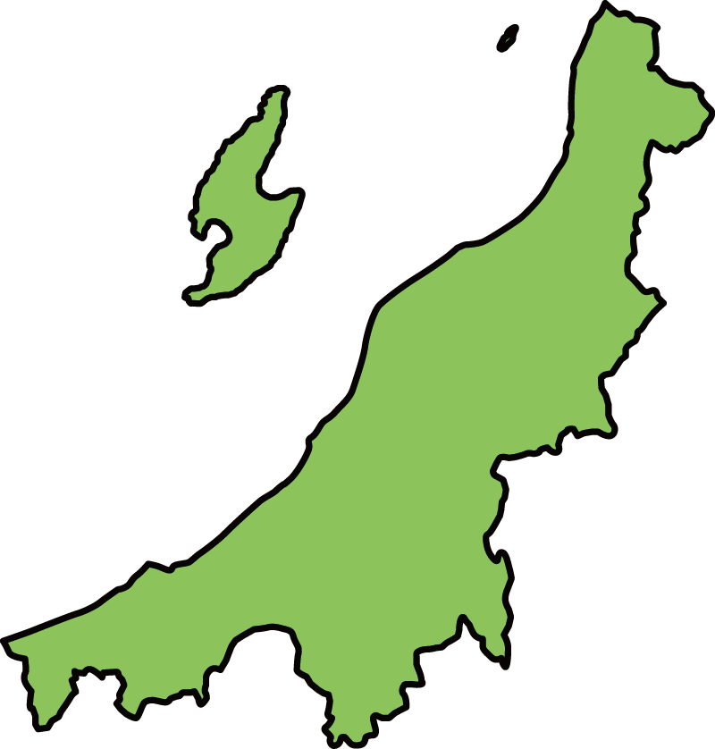 新潟県の地図イラスト（カラー）