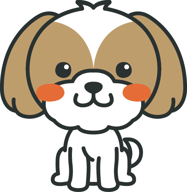 犬のイラスト（シーズー）  園だより、おたよりで使えるかわいい 