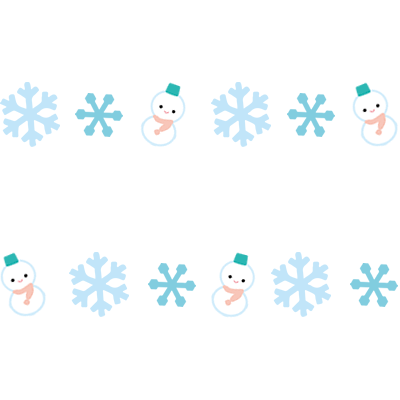 雪の結晶と雪だるまの罫線 ラインイラスト 園だより おたよりで使えるかわいいイラストの無料素材集 イラストだより