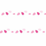 桜（サクラ）の花びらの罫線ライン・囲み線のイラスト