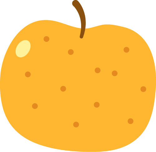 梨（なし）の果物イラスト