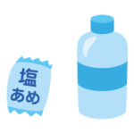 熱中症対策の水と塩飴のイラスト