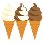 3種のソフトクリームのイラスト